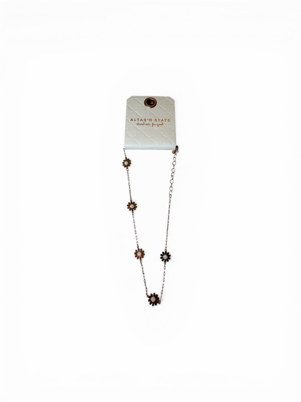 NWT ALTAR'D STATE Daisy And Pearl Centered Charms Gold Plated